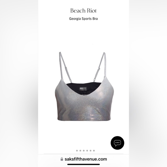 Beachriot Georgia silver sport bra New with Tag size M - Picture 4 of 13